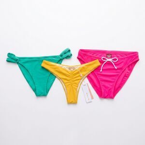 PilyQ & aussieBum Swim Bottoms Lot of 3 Yellow Teal Pink Size M NWT EUC